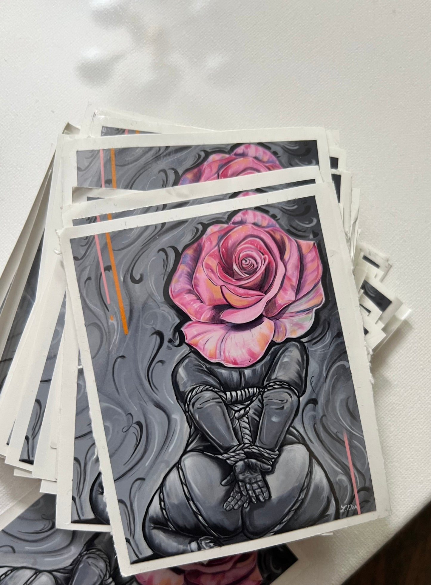 BBW ROSE STICKERS